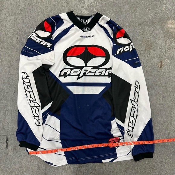 Obermeyer Long Sleeve Performance Jersey - White/Blue/Black/Red - Picture 6 of 7